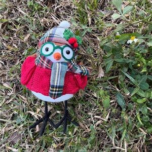 Festive Plaid Cute Bird Decor
